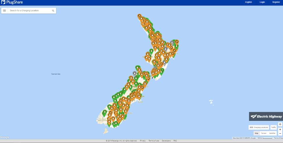 EV charging map